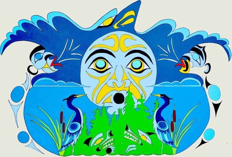 Das Gemälde zeigt die Salish