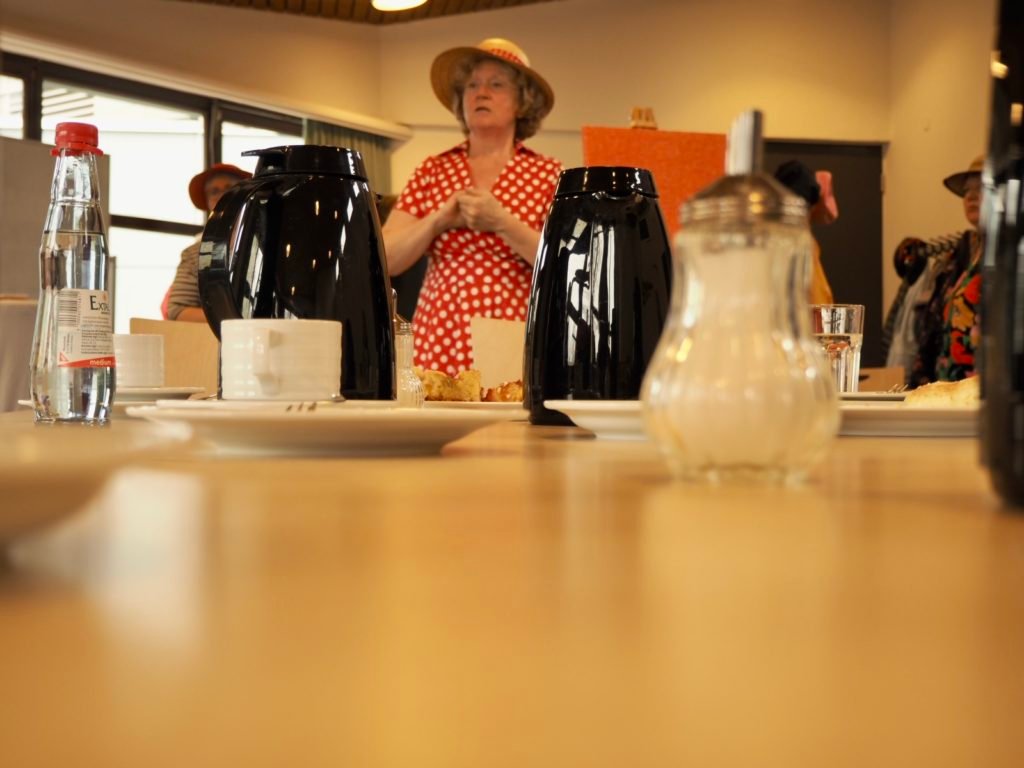Kaffeetisch bei der Probe